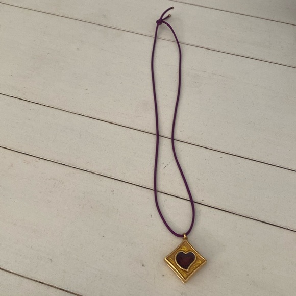 Yves Saint Laurent goldtone locket with red heart.NWOT Fragrance is Opium. - Picture 1 of 4
